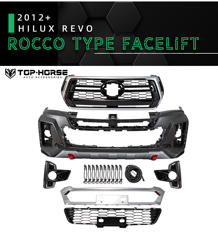 トヨタ HILUX FRONT BUMPER COVER FIT FOR HILUX REVO 2021 GR EXTERIOR AUTO ACCESSORIES FRONT BUMPER PLATE COVER 2021 PICKUP CAR - 1