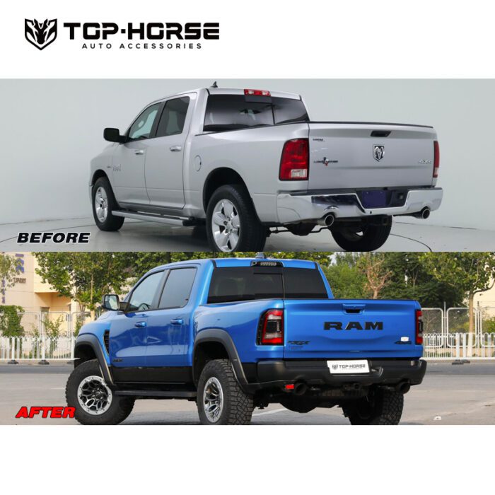 Dodge RAM 1500 Conversion To TRX Body Kit 2021 Old To New Facelift Body Kit Bumper